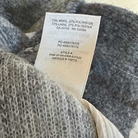 Wilfred Free The Ganna Green Gray Plaid Shacket 2XS - Picture 3 of 4